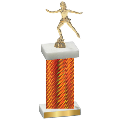 Single Orange Carbon Fiber Skater Trophy