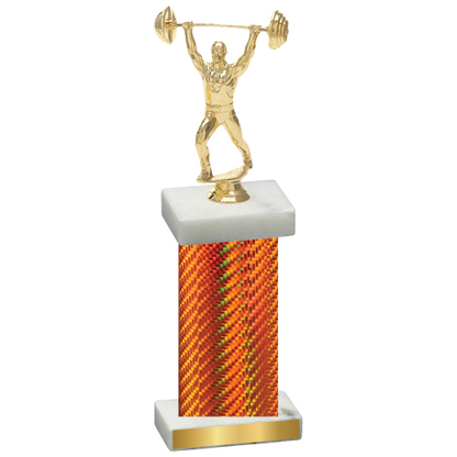 Single Orange Carbon Fiber Weights Trophy