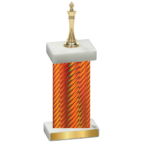 Single Orange Carbon Fiber Chess Trophy