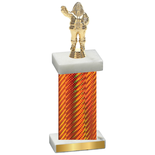 Single Orange Carbon Fiber Holiday Trophy