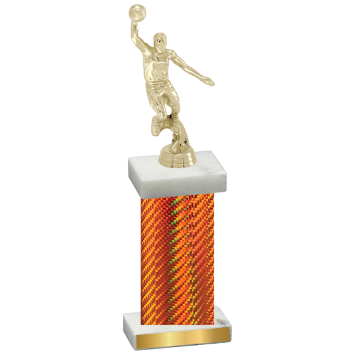 Single Orange Carbon Fiber Basketball Trophy