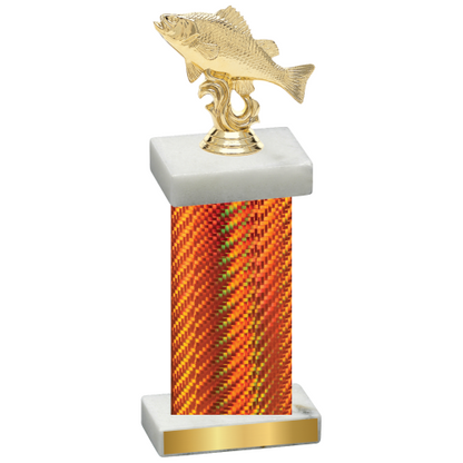 Single Orange Carbon Fiber Fishing Trophy