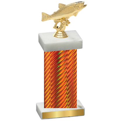 Single Orange Carbon Fiber Fishing Trophy