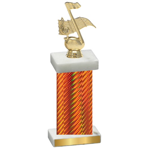 Single Orange Carbon Fiber Music Trophy