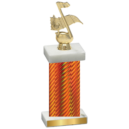 Single Orange Carbon Fiber Music Trophy