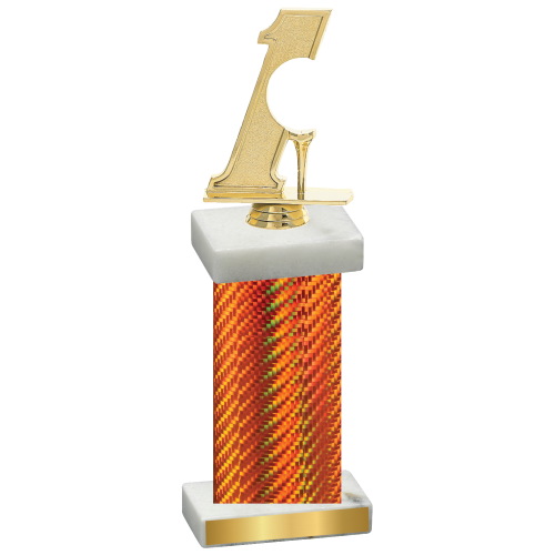 Single Orange Carbon Fiber Golf Trophy