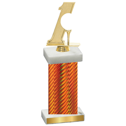 Single Orange Carbon Fiber Golf Trophy