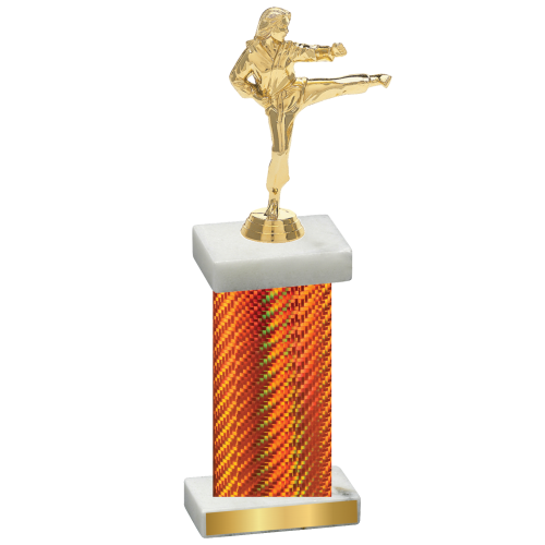 Single Orange Carbon Fiber Karate Trophy