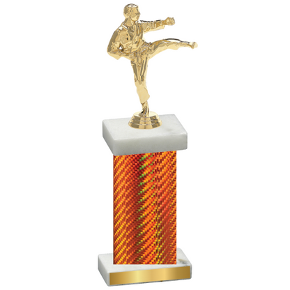 Single Orange Carbon Fiber Karate Trophy