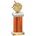 Single Orange Carbon Fiber Baseball Trophy