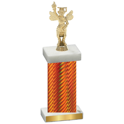 Single Orange Carbon Fiber Academics Trophy