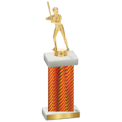 Single Orange Carbon Fiber Softball Trophy