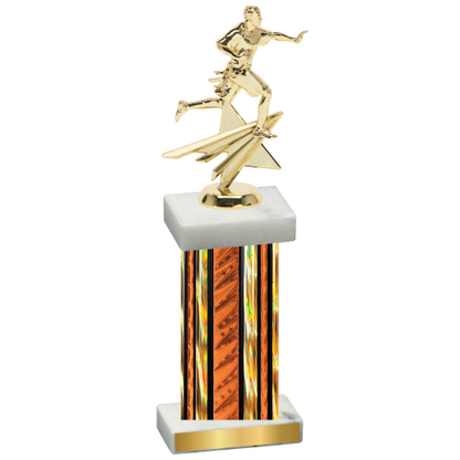 Single Orange Glacier Flag Football Trophy