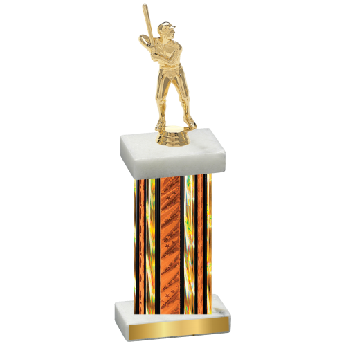 Single Orange Glacier Baseball Trophy