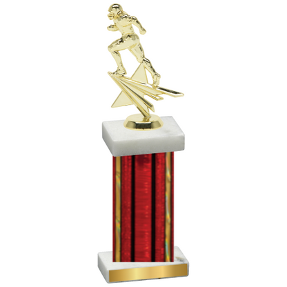 Single Red Glacier Football Trophy