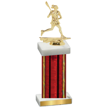 Single Red Glacier Lacrosse Trophy