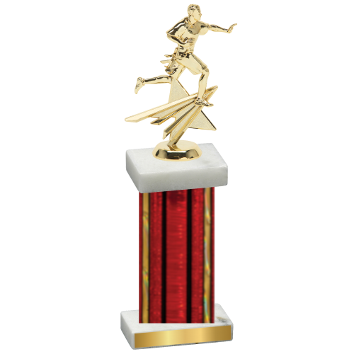 Single Red Glacier Flag Football Trophy