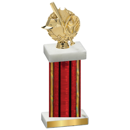 Single Red Glacier Baseball Trophy