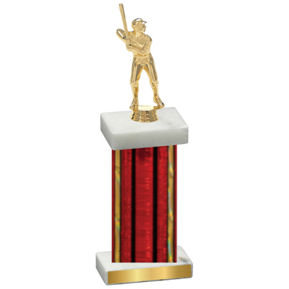 Single Red Glacier Baseball Trophy