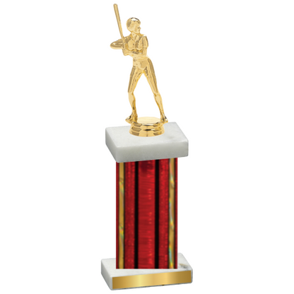 Single Red Glacier Softball Trophy