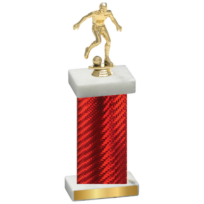 Single Red Carbon Fiber Soccer Trophy