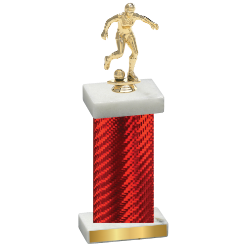 Single Red Carbon Fiber Soccer Trophy