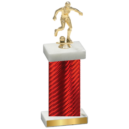 Single Red Carbon Fiber Soccer Trophy