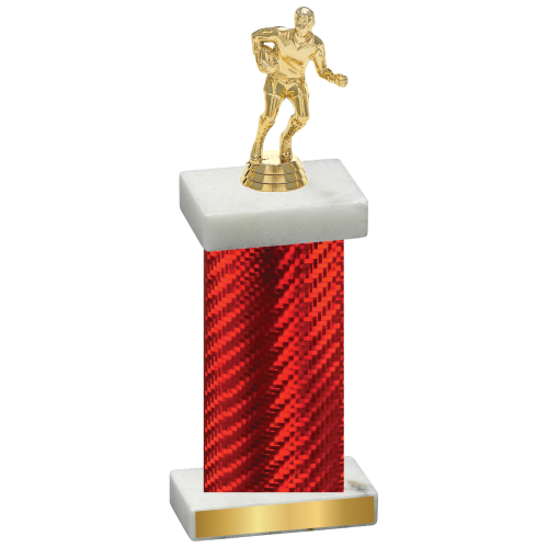 Single Red Carbon Fiber Rugby Trophy