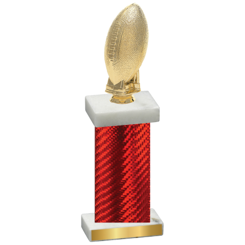 Single Red Carbon Fiber Football Trophy