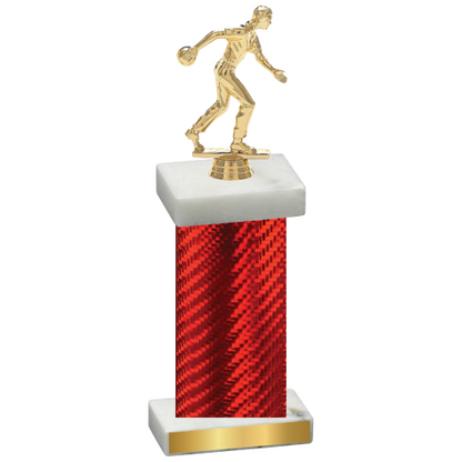 Single Red Carbon Fiber Bowling Trophy