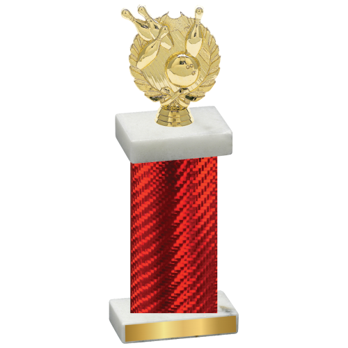 Single Red Carbon Fiber Bowling Trophy