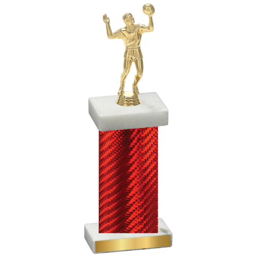 Single Red Carbon Fiber Volleyball Trophy