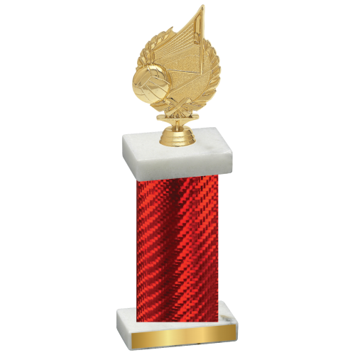 Single Red Carbon Fiber Volleyball Trophy