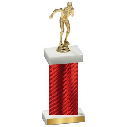 Single Red Carbon Fiber Swimming Trophy