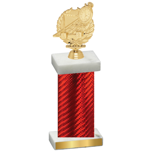 Single Red Carbon Fiber Swimming Trophy