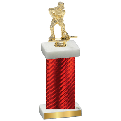 Single Red Carbon Fiber Hockey Trophy