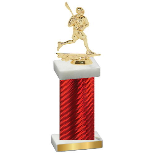 Single Red Carbon Fiber Lacrosse Trophy