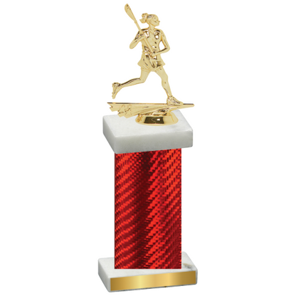 Single Red Carbon Fiber Lacrosse Trophy