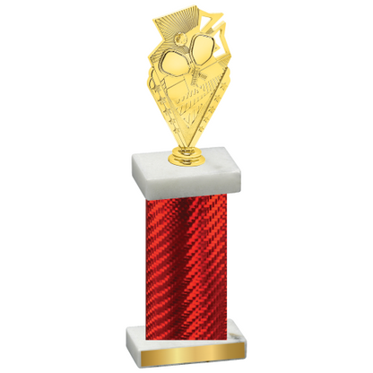 Single Red Carbon Fiber Pickleball Trophy