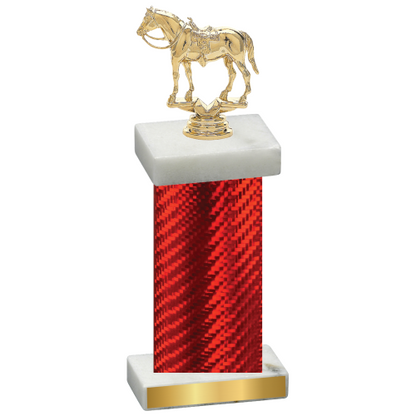 Single Red Carbon Fiber Horses Trophy