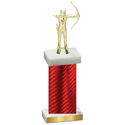 Single Red Carbon Fiber Archery Trophy