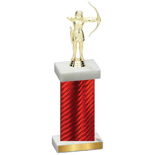 Single Red Carbon Fiber Archery Trophy