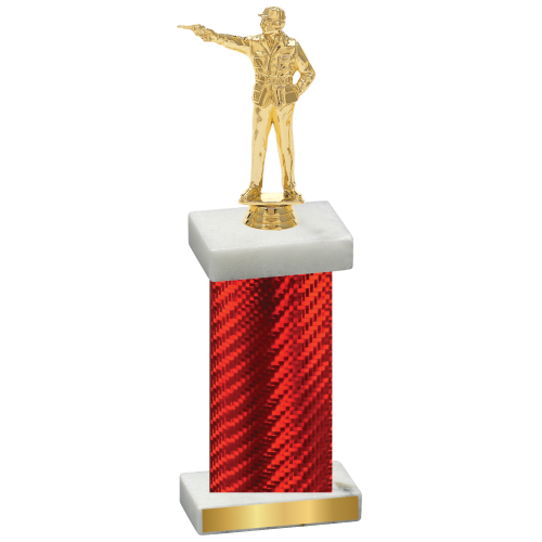 Single Red Carbon Fiber Shooter Trophy