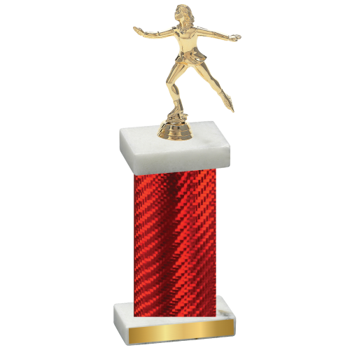 Single Red Carbon Fiber Skater Trophy