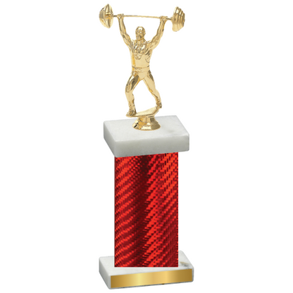 Single Red Carbon Fiber Weights Trophy