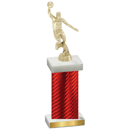 Single Red Carbon Fiber Basketball Trophy