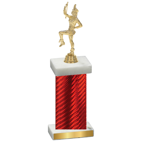 Single Red Carbon Fiber Majorette Trophy