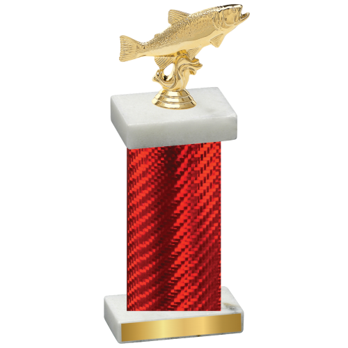 Single Red Carbon Fiber Fishing Trophy