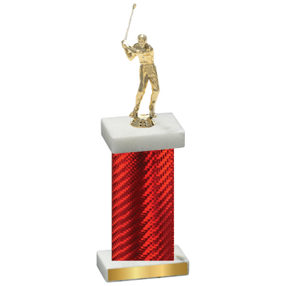 Single Red Carbon Fiber Golf Trophy