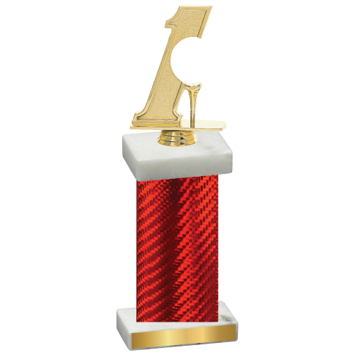 Single Red Carbon Fiber Golf Trophy